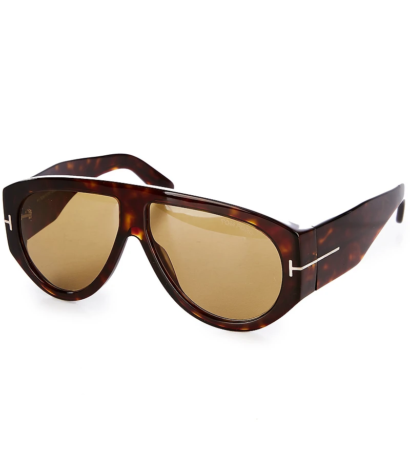 TOM FORD Unisex Bronson 60mm Havana Shield Sunglasses