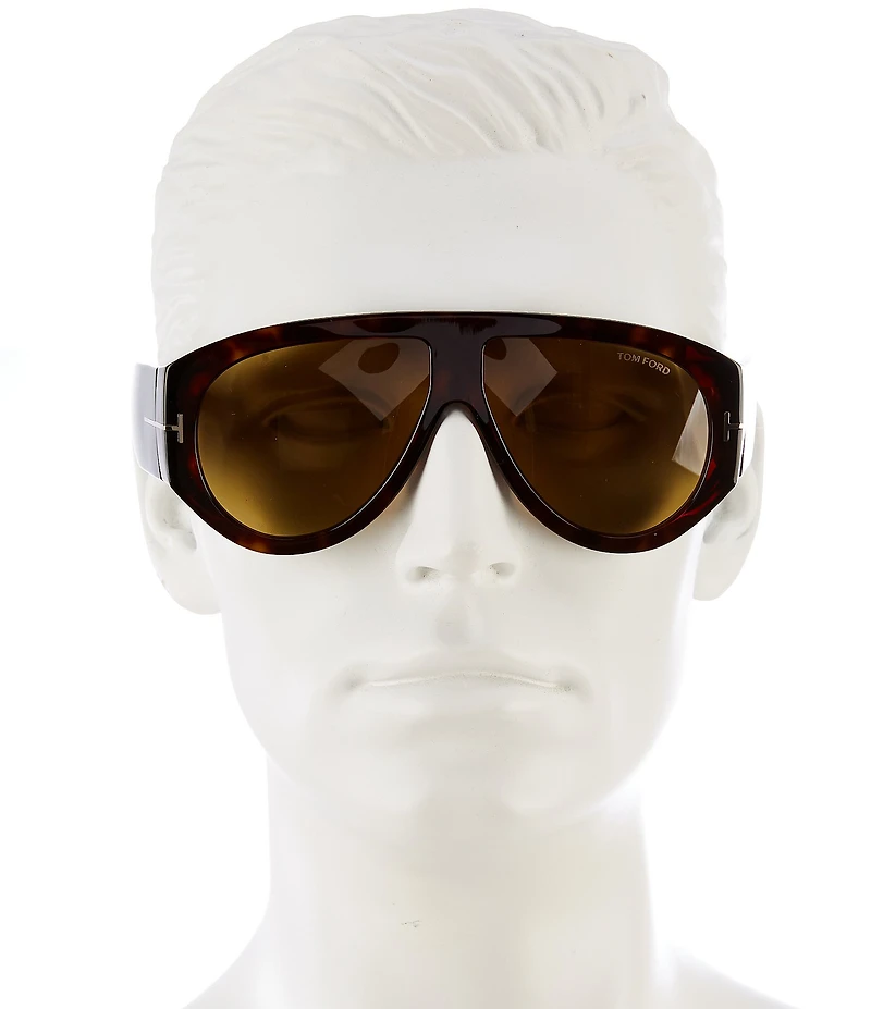 TOM FORD Unisex Bronson 60mm Havana Shield Sunglasses