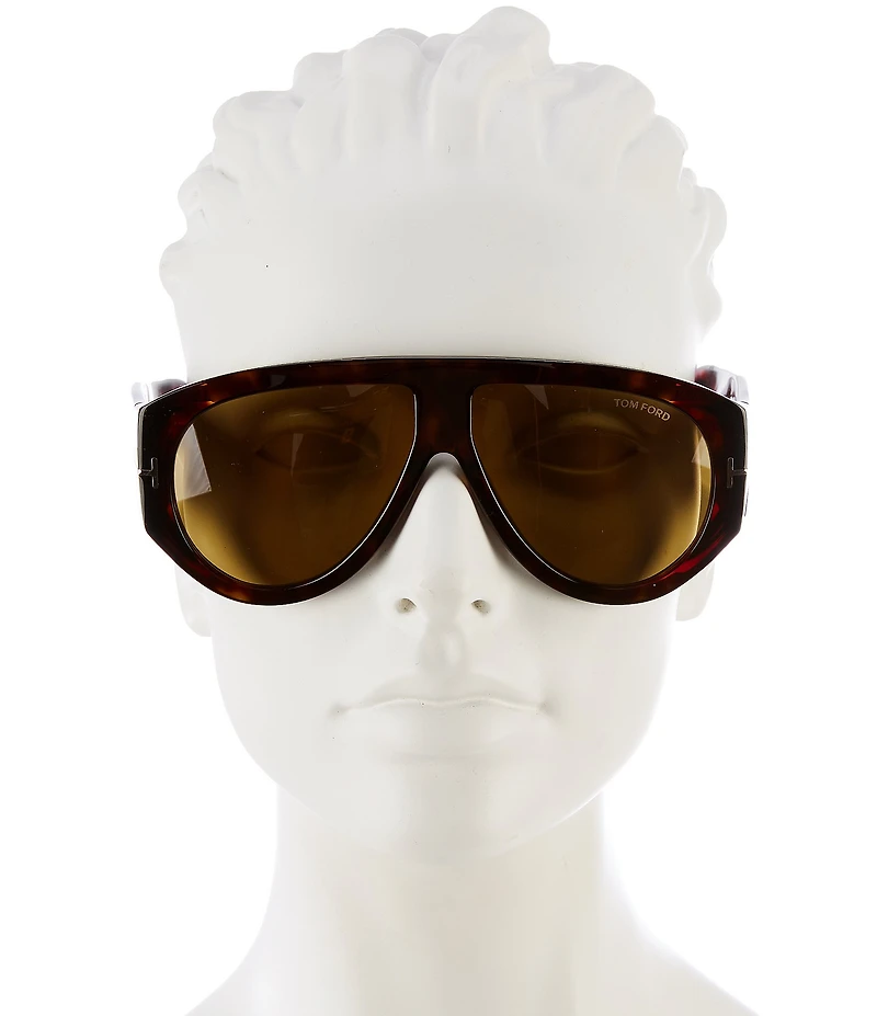 TOM FORD Unisex Bronson 60mm Havana Shield Sunglasses