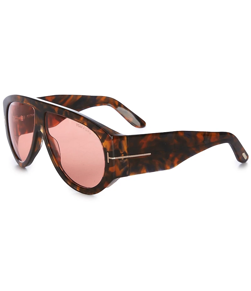 TOM FORD Unisex Bronson 60mm Havana Shield Sunglasses