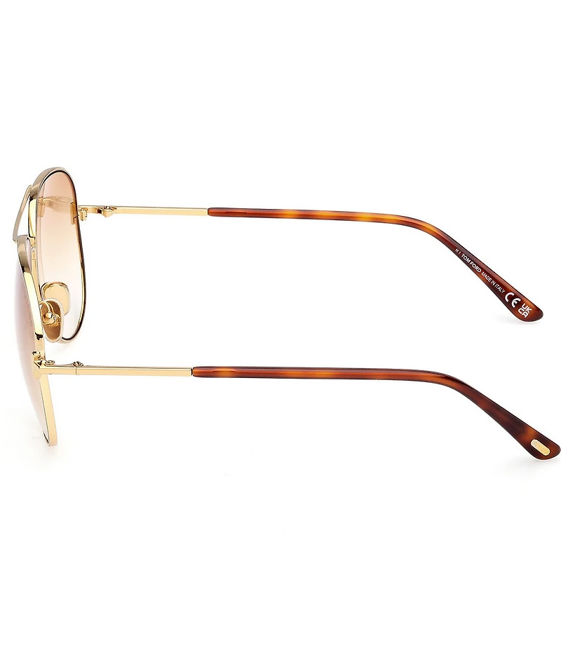 TOM FORD Unisex Clark 59mm Aviator Sunglasses