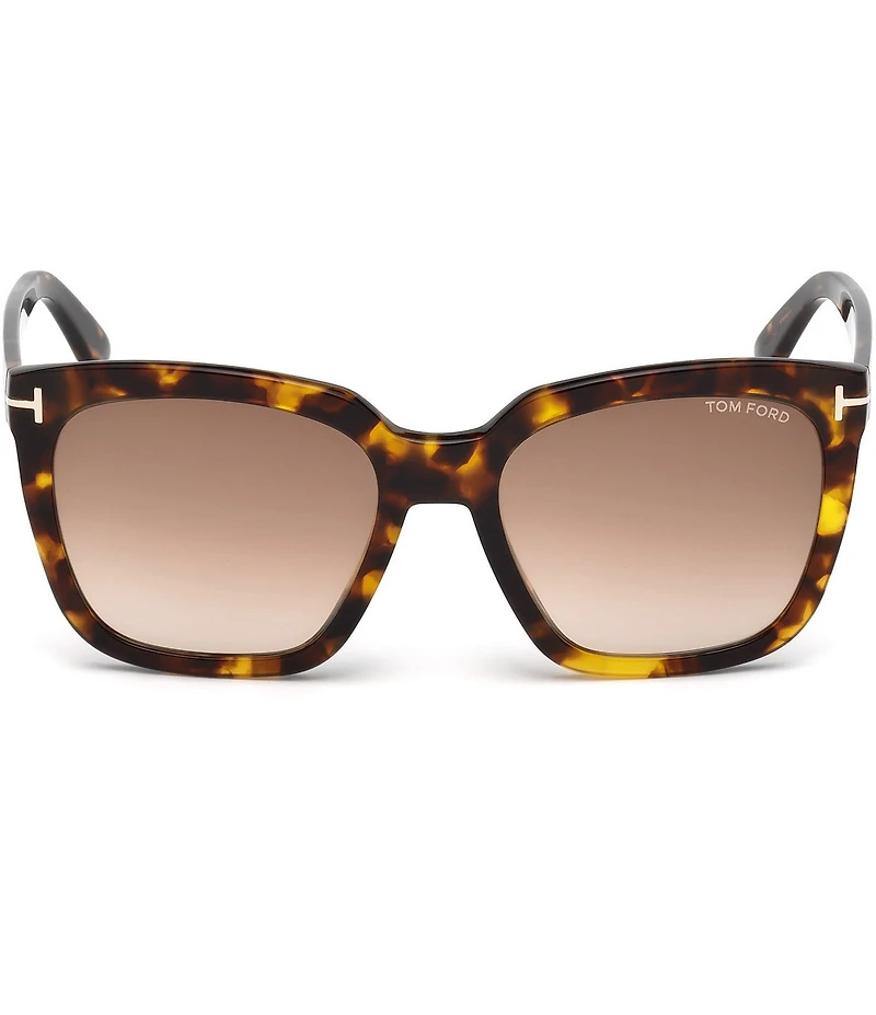 TOM FORD Women's Amarra 55mm Tortoise Frame Square Sunglasses