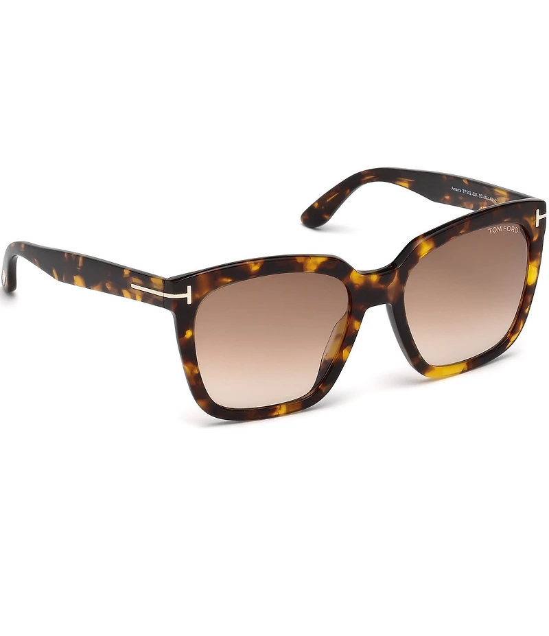 TOM FORD Women's Amarra 55mm Tortoise Frame Square Sunglasses
