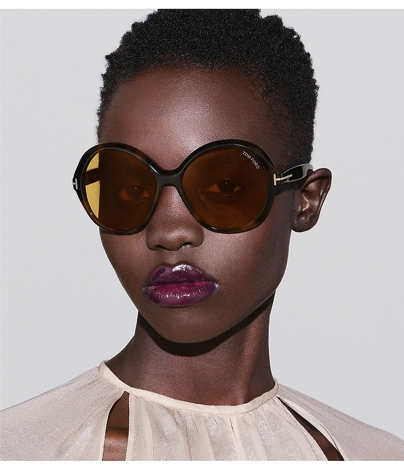 TOM FORD Women's Annabelle 60mm Havana Round Sunglasses