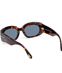 TOM FORD Women's Cielle 52mm Tortoise Frame Oval Sunglasses