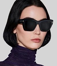 TOM FORD Women's Luna 52mm Butterfly Sunglasses