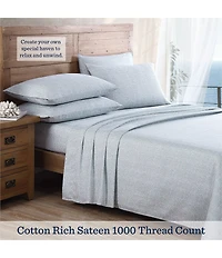 Tommy Bahama 1,000 Thread-Count Solid Sateen 6-Piece Sheet Set