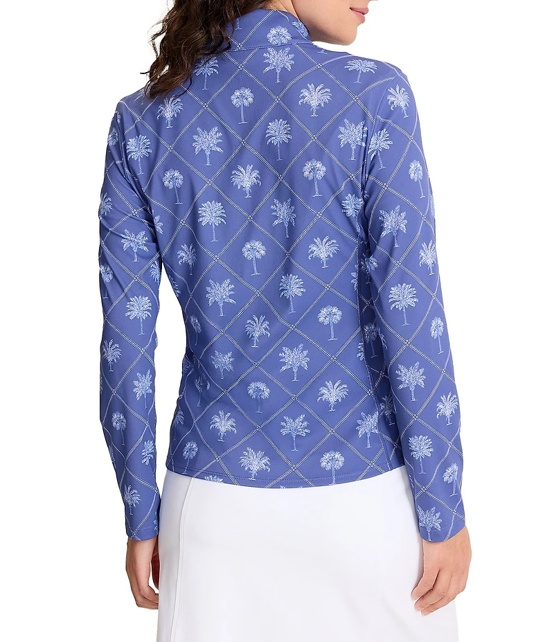 Tommy Bahama Abby Getaway Frond Palm Coordinating Quarter Zip Long Sleeve Jacket