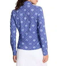 Tommy Bahama Abby Getaway Frond Palm Coordinating Quarter Zip Long Sleeve Jacket