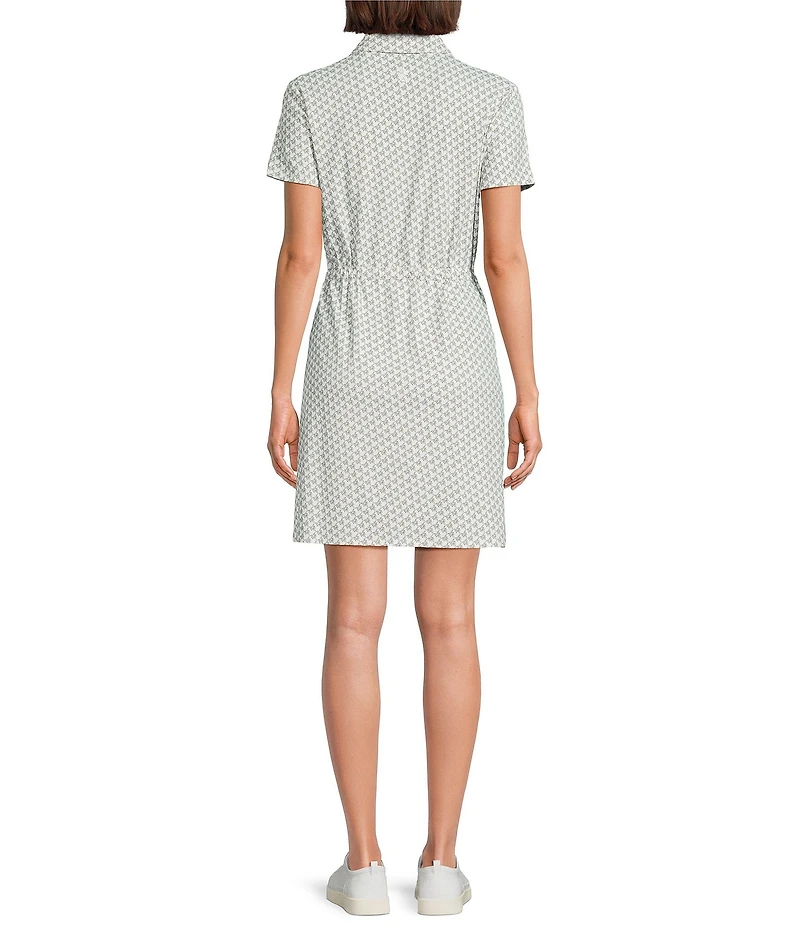 Tommy Bahama Abby Puerto Palms Point Collar Drawstring Waist Short Sleeve Dress