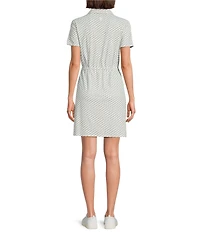 Tommy Bahama Abby Puerto Palms Point Collar Drawstring Waist Short Sleeve Dress