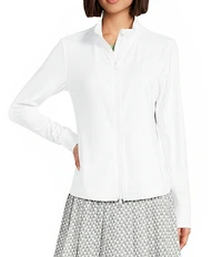 Tommy Bahama Abby Ribbed IslandZone® Mock Neck Long Thumb Hole Sleeve Full Zip Jacket