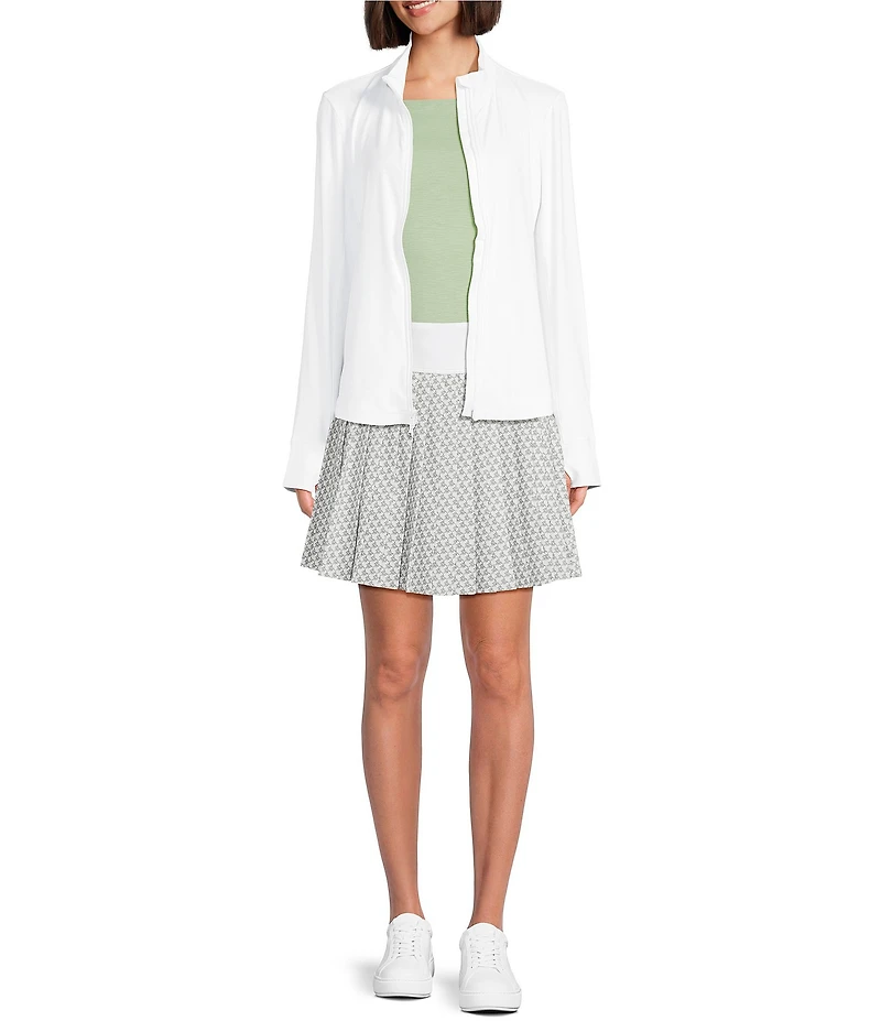 Tommy Bahama Abby Ribbed IslandZone® Mock Neck Long Thumb Hole Sleeve Full Zip Jacket