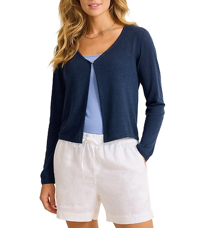 Tommy Bahama Adeline Linen Blend V-Neck Long Sleeve Button Front Cardigan