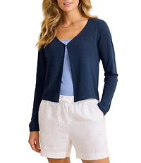 Tommy Bahama Adeline Linen Blend V-Neck Long Sleeve Button Front Cardigan