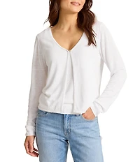 Tommy Bahama Adeline Linen Blend V-Neck Long Sleeve Button Front Cardigan