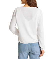 Tommy Bahama Adeline Linen Blend V-Neck Long Sleeve Button Front Cardigan