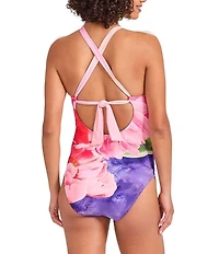 Tommy Bahama Artist Series High Neck Keyhole One Piece Swimsuit
