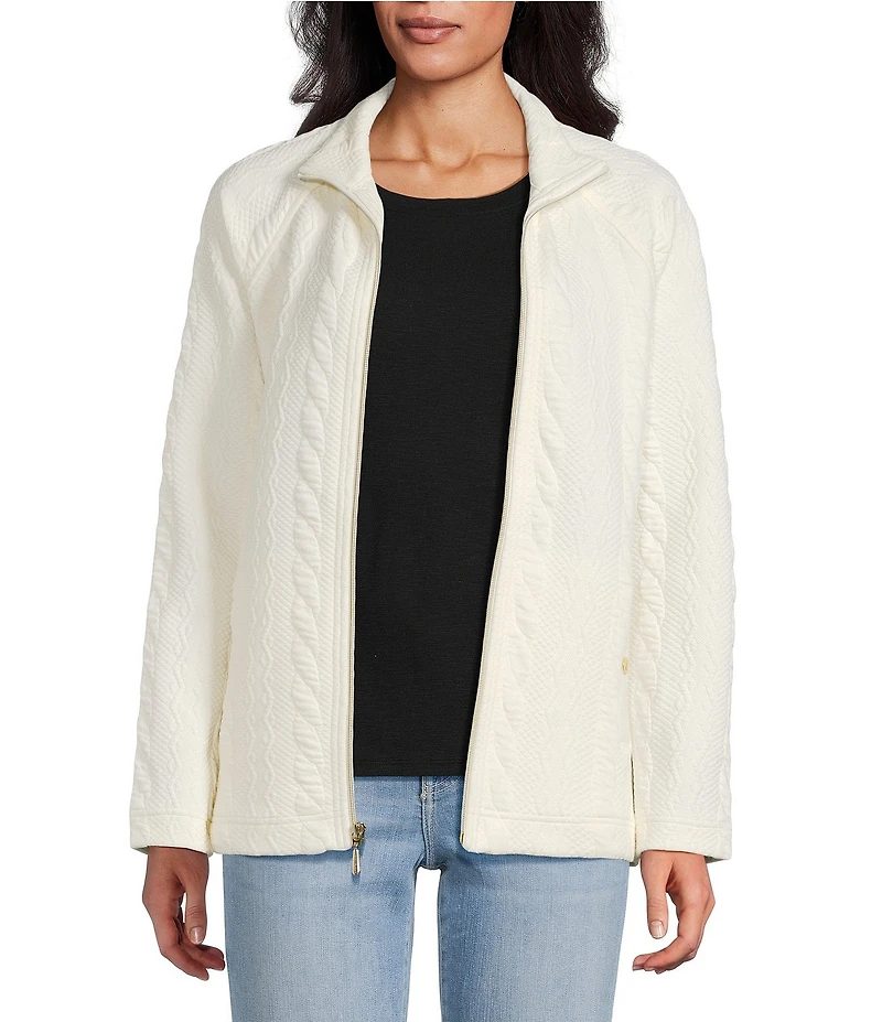 Tommy Bahama Aruba Cable Jacquard Zip Front Jacket