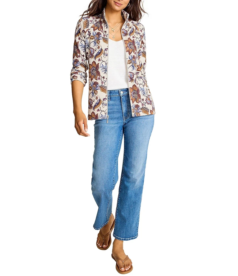 Tommy Bahama Aruba Mesa Shores Floral Print Stand Collar Long Sleeve Sweatshirt