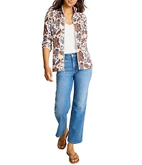 Tommy Bahama Aruba Mesa Shores Floral Print Stand Collar Long Sleeve Sweatshirt