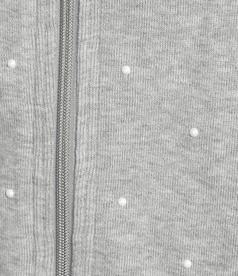 Tommy Bahama Aruba Pearl Embellished Mock Neck Full Zip Jacket