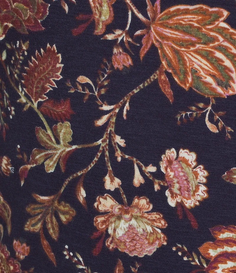 Tommy Bahama Ashby Isles Exquisite Blooms Crew Neck Long Sleeve Ribbed Knit Tee