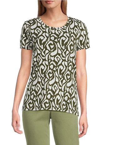 Tommy Bahama Ashby Isles Inlet Ikat Short Sleeve Crew Neck Top