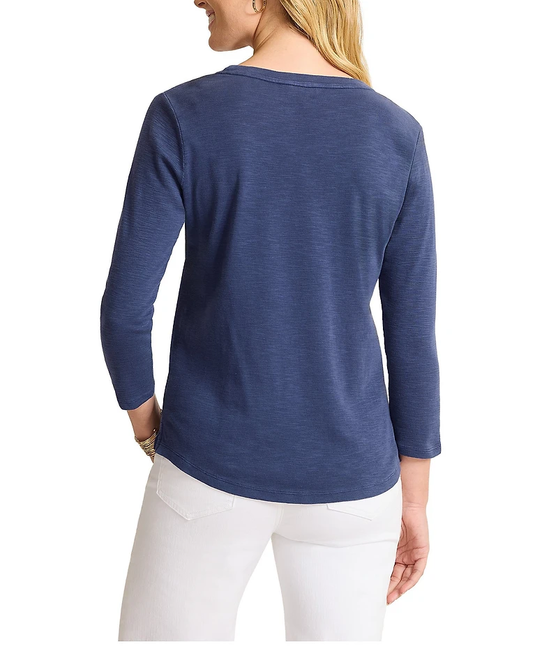 Tommy Bahama Ashby Isles Knit Scoop Neck 3/4 Sleeve T-Shirt