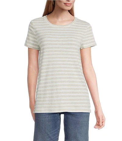 Tommy Bahama Ashby Isles Metallic Stripe Short Sleeve Shirt