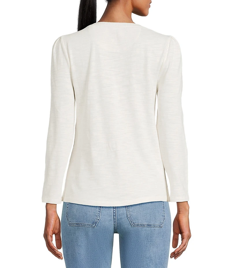 Tommy Bahama Ashby Isles Puff Sleeve Henley Top