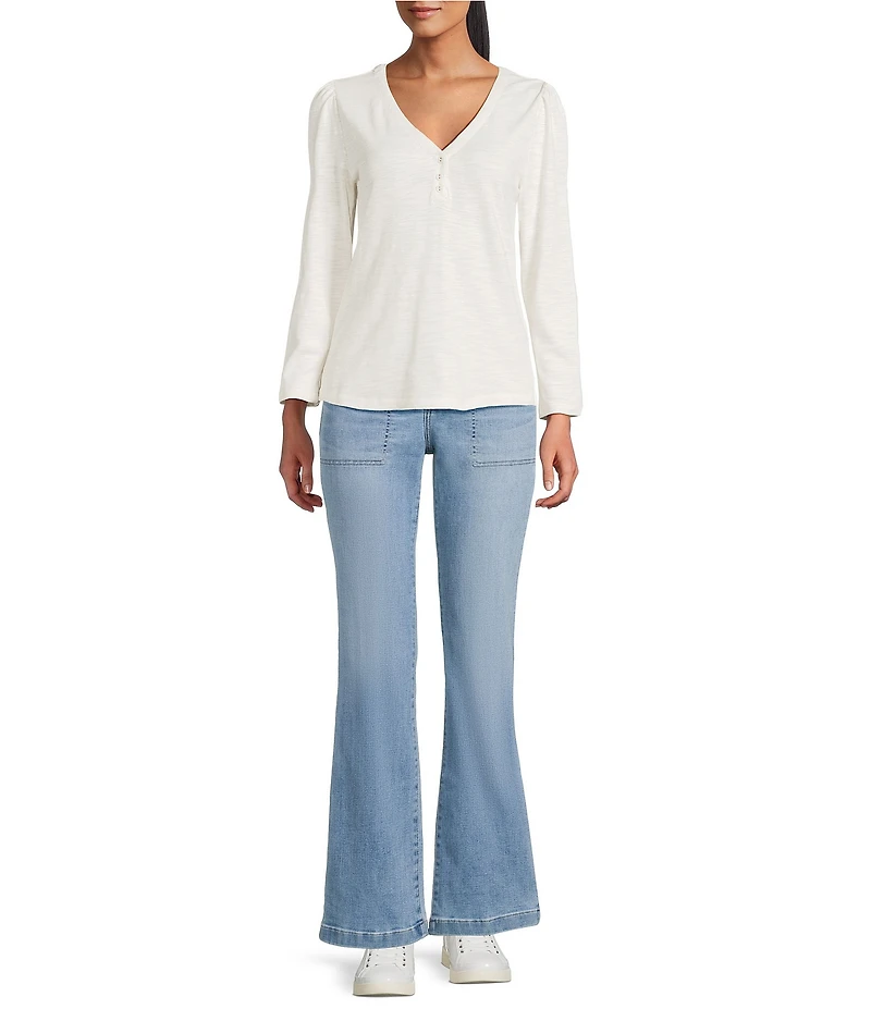 Tommy Bahama Ashby Isles Puff Sleeve Henley Top