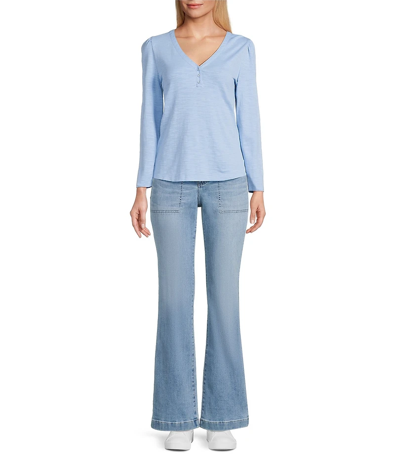 Tommy Bahama Ashby Isles Puff Sleeve Henley Top