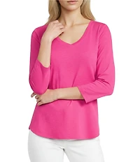 Tommy Bahama Ashby Isles Slub Rib V-Neck 3/4 Sleeve Tee