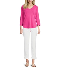 Tommy Bahama Ashby Isles Slub Rib V-Neck 3/4 Sleeve Tee