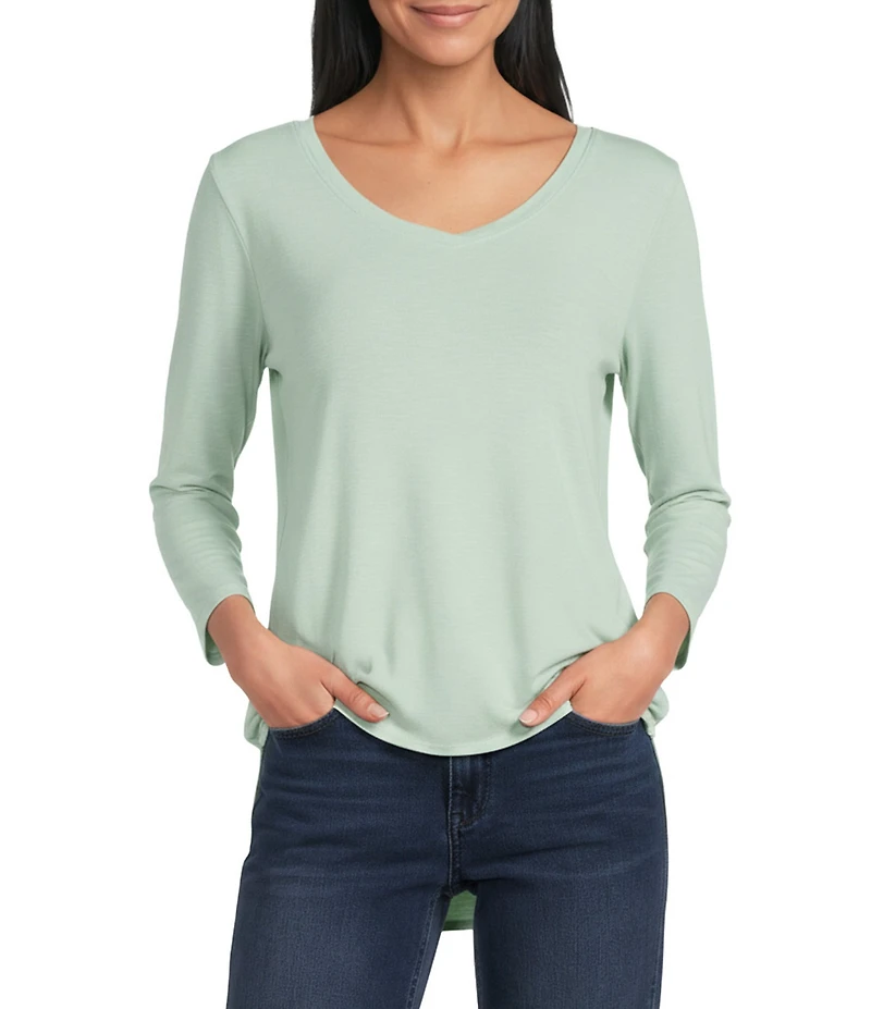 Tommy Bahama Ashby Isles Slub Rib V-Neck 3/4 Sleeve Tee