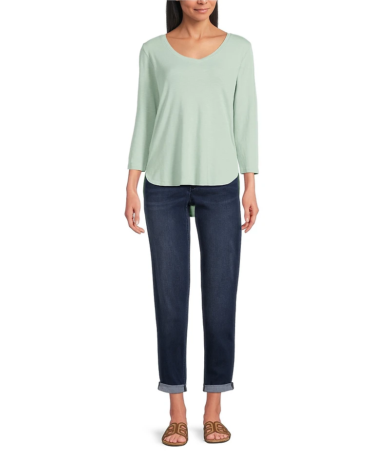 Tommy Bahama Ashby Isles Slub Rib V-Neck 3/4 Sleeve Tee