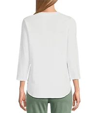 Tommy Bahama Ashby Isles Slub Rib V-Neck 3/4 Sleeve Tee
