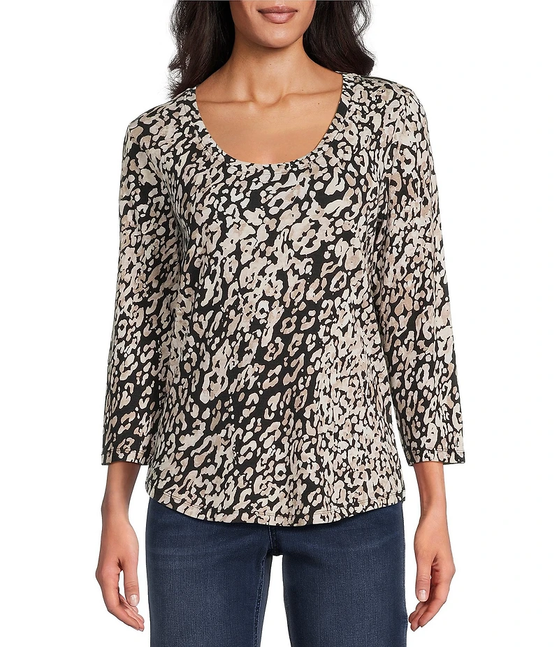 Tommy Bahama Ashby Isles Spotted Sea Scoop Neck 3/4 Sleeve Tee