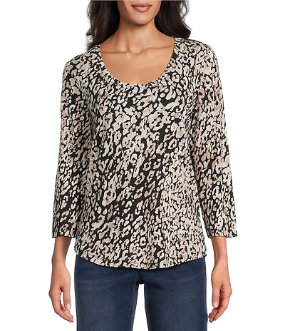 Tommy Bahama Ashby Isles Spotted Sea Scoop Neck 3/4 Sleeve Tee