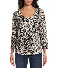 Tommy Bahama Ashby Isles Spotted Sea Scoop Neck 3/4 Sleeve Tee