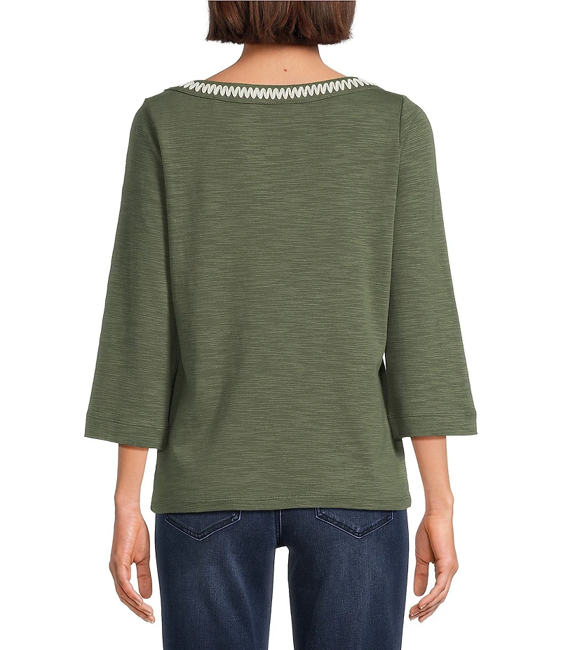 Tommy Bahama Ashby Rib Knit Split V-Neck Long Sleeve Tunic