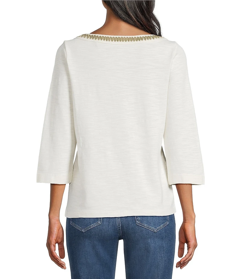 Tommy Bahama Ashby Rib Knit Split V-Neck Long Sleeve Tunic