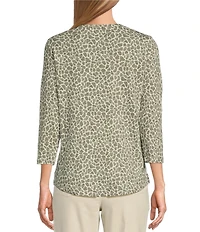 Tommy Bahama Ashby Safari Spot Scoop Neck 3/4 Sleeve Tee Shirt