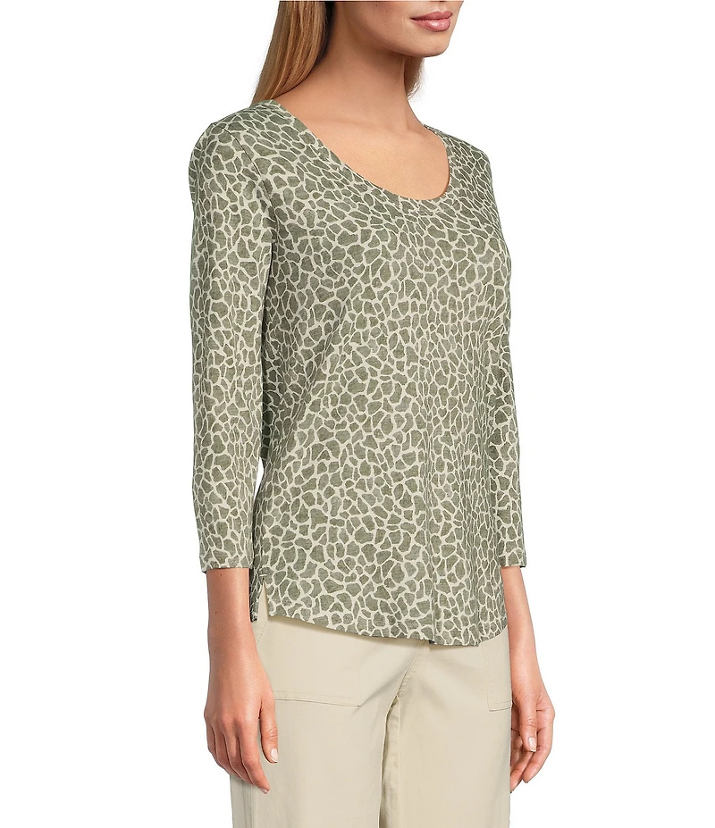 Tommy Bahama Ashby Safari Spot Scoop Neck 3/4 Sleeve Tee Shirt