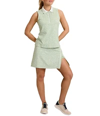Tommy Bahama Aubrey Bahia Blooms IslandZone® Allover Ditzy Print Contrast Polo Collar Sleeveless Top