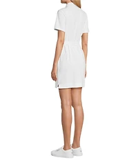 Tommy Bahama Aubrey IslandZone® Leaf Jacquard Polo Collar Short Sleeve Belted Dress
