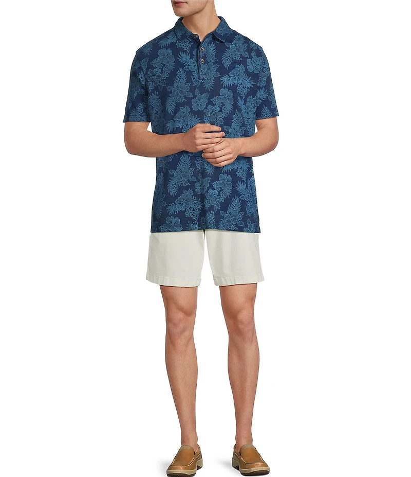 Tommy Bahama Azul Hibiscus Short Sleeve Polo Shirt