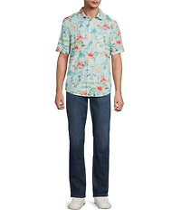 Tommy Bahama Bahama Coast Florida Fun Tropical Floral Short Sleeve Woven Shirt