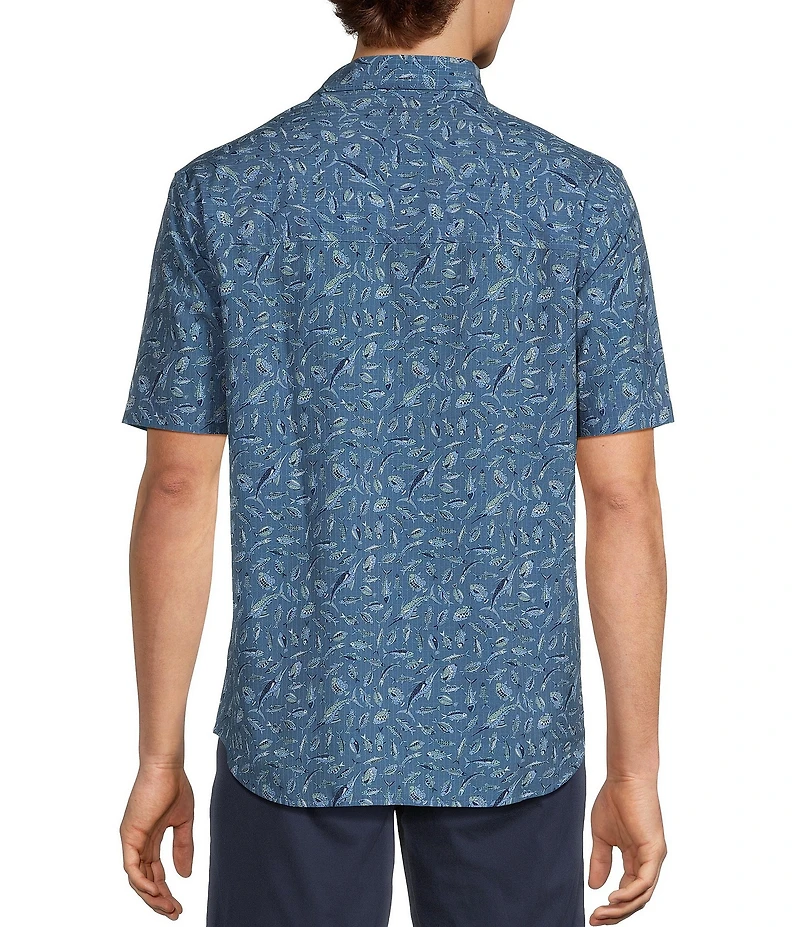 Tommy Bahama Bahama Coast Night Schooled Short Sleeve Woven Shirt